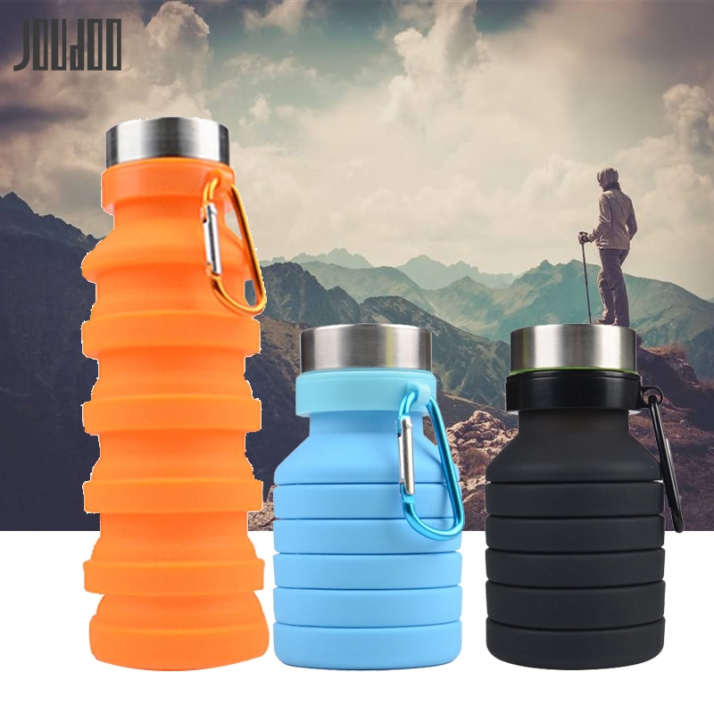 Collapsible Silicone Folding Hiking Water Bottle Outdoor Yoga Sport Kettle\